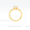 Emerald Cut Accent Engagement Lab Grown Diamond Ring in 10K Rose Gold - Angled View