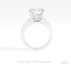 Emerald Cut Accent Engagement Lab Grown Diamond Ring in 18K White Gold - Close-up View