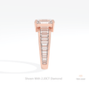Emerald Cut Accent Engagement Lab Grown Diamond Ring - Additional View