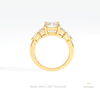 Emerald Cut Accent Engagement Lab Grown Diamond Ring in 10K Rose Gold - Angled View