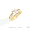 Emerald Cut Accent Engagement Lab Grown Diamond Ring in 10K Yellow Gold - Side View