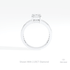 Emerald Cut Accent Engagement Lab Grown Diamond Ring in 18K White Gold - Close-up View