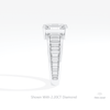Emerald Cut Accent Engagement Lab Grown Diamond Ring in 18K Yellow Gold - Perspective View