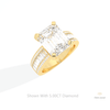 Emerald Cut Accent Engagement Lab Grown Diamond Ring in 10K Yellow Gold - Side View
