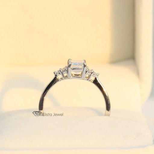 Emerald Cut Accent Engagement Lab Grown Diamond Ring - View 13