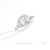Emerald Cut Accent Engagement Lab Grown Diamond Ring in 14K Rose Gold - Profile View