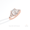 Emerald Cut Accent Engagement Lab Grown Diamond Ring in Platinum - Lifestyle View
