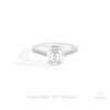 Emerald Cut Accent Hidden Halo Lab Grown Diamond Ring in 10K White Gold - Front View