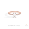 Emerald Cut Accent Hidden Halo Lab Grown Diamond Ring in 10K White Gold - Front View