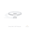 Emerald Cut Accent Hidden Halo Lab Grown Diamond Ring in 14K Yellow Gold - Detail View