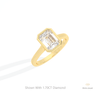 Emerald Cut Bezel Solitaire Lab Grown Diamond Ring in 10K Yellow Gold - Side View
