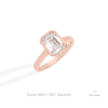 Emerald Cut Bezel Solitaire Lab Grown Diamond Ring in Platinum - Lifestyle View
