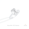 Emerald Cut Bezel Solitaire Lab Grown Diamond Ring in 14K Rose Gold - Profile View