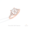 Emerald Cut Cluster Engagement Lab Grown Diamond Ring in 10K Yellow Gold - Side View