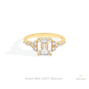 Emerald Cut Cluster Engagement Lab Grown Diamond Ring in 18K Rose Gold - Ring on Hand View