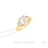 Emerald Cut Five Stone Wedding Lab Grown Diamond Ring in 10K Yellow Gold - Side View
