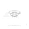 Emerald Cut Five Stone Wedding Lab Grown Diamond Ring in 14K Yellow Gold - Detail View