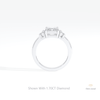 Emerald Cut Five Stone Wedding Lab Grown Diamond Ring in 18K White Gold - Close-up View