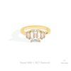 Emerald Cut Five Stone Wedding Lab Grown Diamond Ring in 10K White Gold - Front View