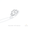 Emerald Cut Five Stone Wedding Lab Grown Diamond Ring in 14K Rose Gold - Profile View