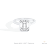 Emerald Cut Full Bezel Solitaire Lab Grown Diamond Ring in 14K Yellow Gold - Detail View