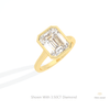 Emerald Cut Full Bezel Solitaire Lab Grown Diamond Ring in 10K Yellow Gold - Side View