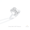 Emerald Cut Full Bezel Solitaire Lab Grown Diamond Ring in 14K Rose Gold - Profile View
