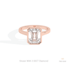 Emerald Cut Full Bezel Solitaire Lab Grown Diamond Ring in 18K Rose Gold - Ring on Hand View