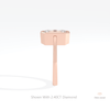 Emerald Cut Full Bezel Wedding Lab Grown Diamond Ring in 10K Rose Gold - Angled View