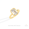 Emerald Cut Full Bezel Wedding Lab Grown Diamond Ring in Platinum - Lifestyle View