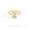 Emerald Cut Full Bezel Wedding Lab Grown Diamond Ring in 18K Rose Gold - Ring on Hand View