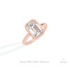 Emerald Cut Full Bezel Wedding Lab Grown Diamond Ring in 10K Yellow Gold - Side View