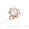 Emerald Cut Halo Starburst Lab Grown Diamond Ring in Platinum - Lifestyle View