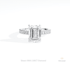Emerald Cut Hidden Halo Engagement Lab Grown Diamond Ring in 14K Yellow Gold - Detail View