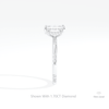 Emerald Cut Hidden Halo Engagement Lab Grown Diamond Ring in 14K White Gold - Top View