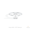 Emerald Cut Hidden Halo Engagement Lab Grown Diamond Ring in 10K White Gold - Front View