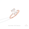 Emerald Cut Hidden Halo Engagement Lab Grown Diamond Ring in Platinum - Lifestyle View