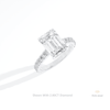 Emerald Cut Hidden Halo Engagement Lab Grown Diamond Ring in 14K Rose Gold - Profile View