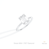 Emerald Cut Hidden Halo Engagement Lab Grown Diamond Ring in 10K Yellow Gold - Side View