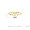 Emerald Cut Hidden Halo Engagement Lab Grown Diamond Ring in 14K Yellow Gold - Detail View
