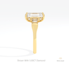 Emerald Cut Hidden Halo Three Stone Lab Grown Diamond Ring - Additional View