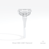 Emerald Cut Hidden Halo Three Stone Lab Grown Diamond Ring in 18K Yellow Gold - Perspective View