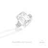 Emerald Cut Hidden Halo Three Stone Lab Grown Diamond Ring in 14K Rose Gold - Profile View
