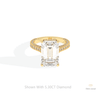 Emerald Cut Hidden Halo Wedding Lab Grown Diamond Ring in 14K Yellow Gold - Detail View