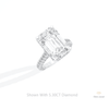 Emerald Cut Hidden Halo Wedding Lab Grown Diamond Ring in 10K Yellow Gold - Side View