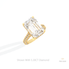 Emerald Cut Hidden Halo Wedding Lab Grown Diamond Ring in 14K Rose Gold - Profile View