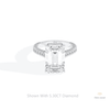 Emerald Cut Hidden Halo Wedding Lab Grown Diamond Ring in 10K White Gold - Front View