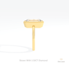 Emerald Cut Solitaire Bezel Wedding Lab Grown Diamond Ring in 18K Yellow Gold - Perspective View