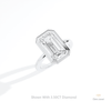 Emerald Cut Solitaire Bezel Wedding Lab Grown Diamond Ring in 10K Yellow Gold - Side View