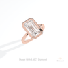 Emerald Cut Solitaire Bezel Wedding Lab Grown Diamond Ring in Platinum - Lifestyle View